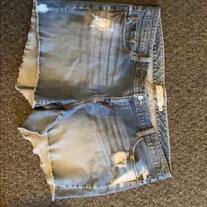 Denim cutoff shorts